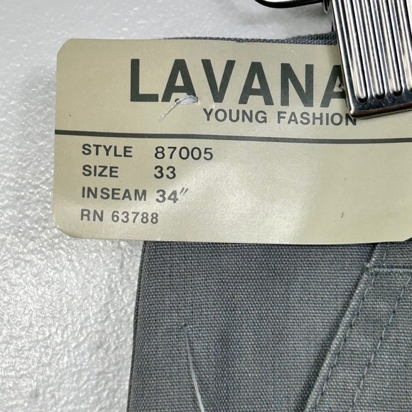 Vintage Lavana Utility Pants Mens 33x34 Grey Young Fashion Deadstock NWT 87005 - Picture 5 of 12